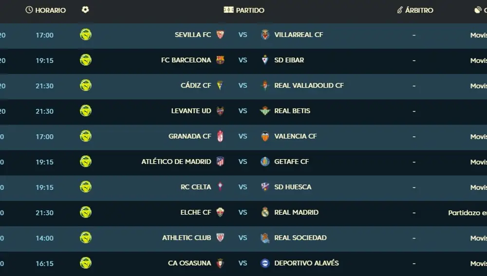 Jornada 16 de Liga