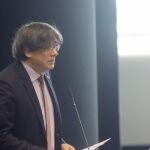 El ex presidente catalán Carles Puigemont, el pasado día 24 en el Parlamento Europeo