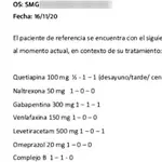 Lista de medicamentos recetados a Diego Maradona por la psiquiatra Agustina Cosachov.