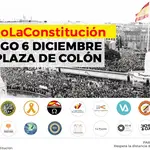 Cartel con la convocatoria del homenaje a la Constitución el domingo en Madrid