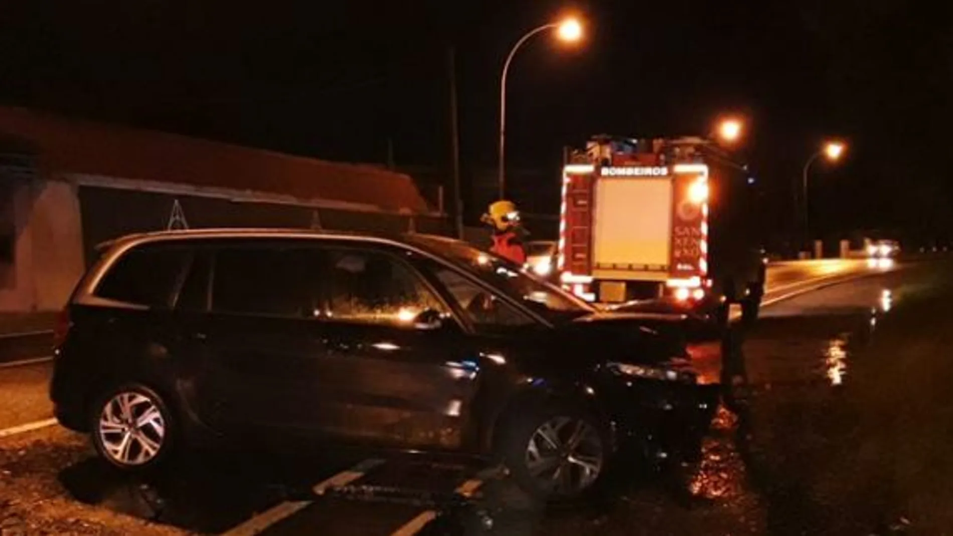 Accidente en la sarretera de circunvalación entre Portonovo y Sanxenxo