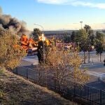 Incendio en las cocheras de la EMT en Valencia