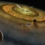 Impresión artística de las primeras fases de formación de un sistema solar.