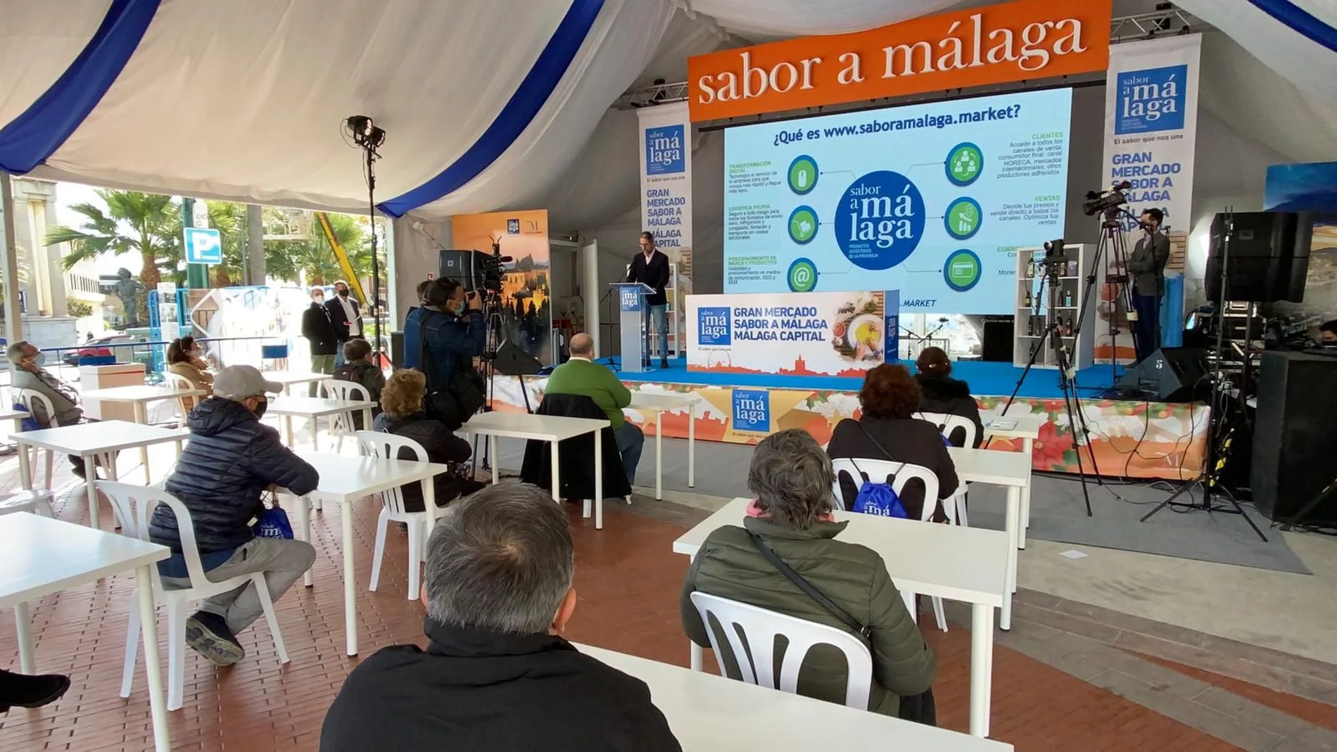 Un momento de la presentación de "Sabor a Málaga Market", una plataforma de venta "on line"