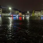 Vista de una calle vacía en Mannheim, Alemania