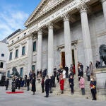 Acto institucional por el Día de la Constitución en la Puerta de los Leones del Congreso de los Diputados, en Madrid