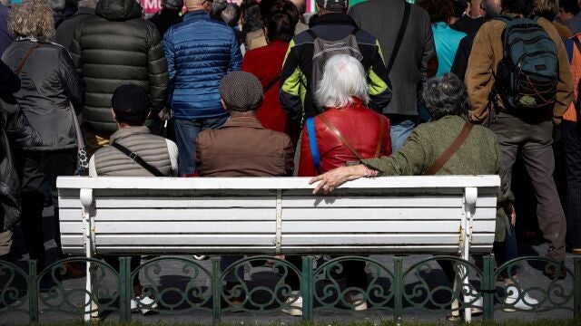Vista de la concentración de la Asamblea de Pensionistas y Jubilados celebrada en San Sebastián
