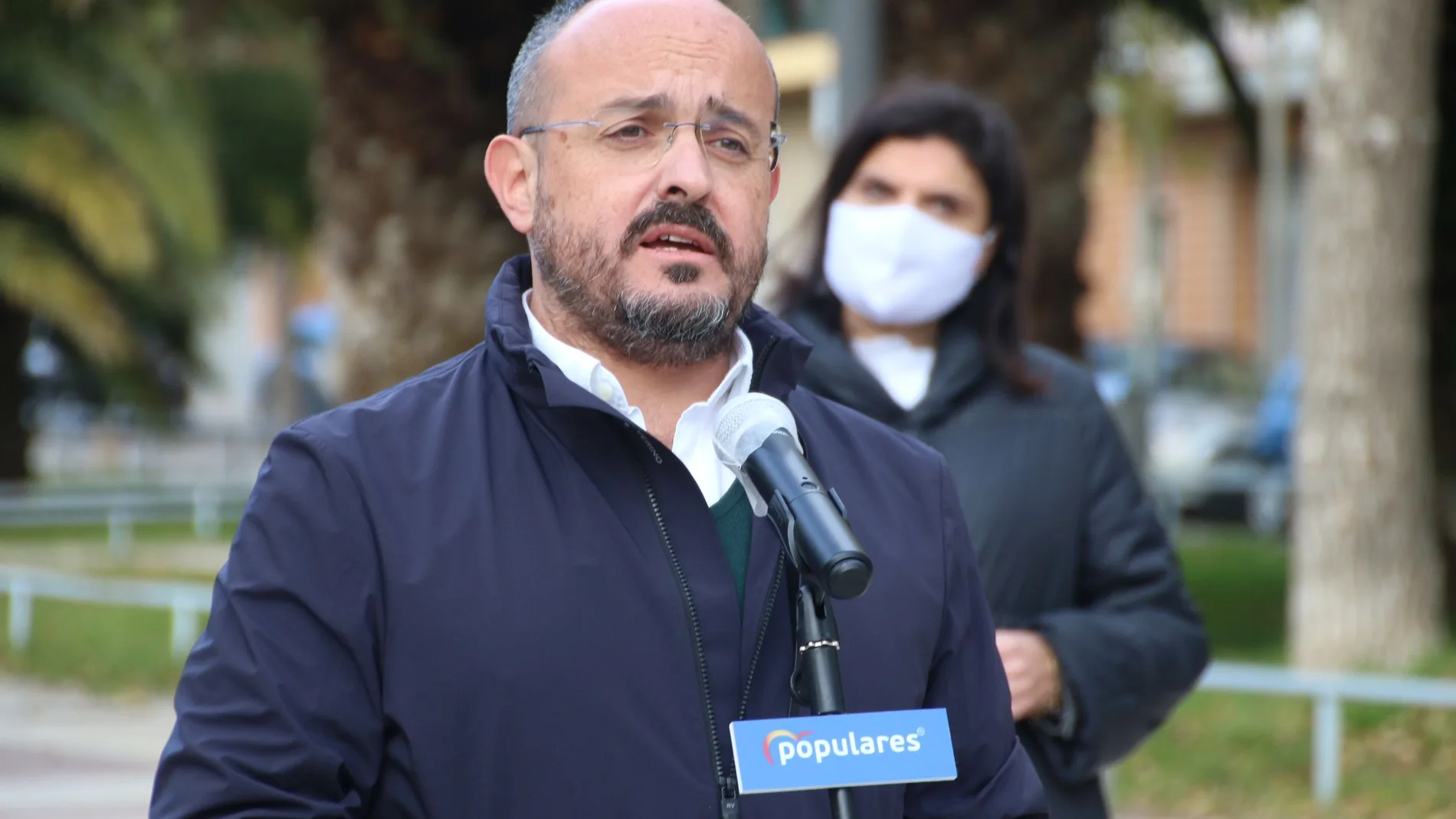 El líder del PP en Cataluña, Alejandro Fernández, en un acto en Tarragona