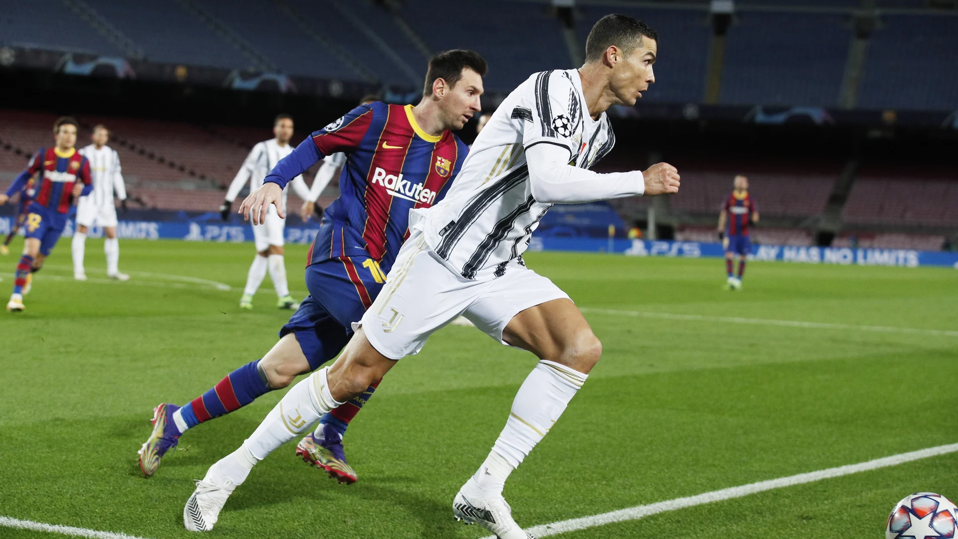 Ronaldo y Messi en el Barcelona-Juventus de la Champions