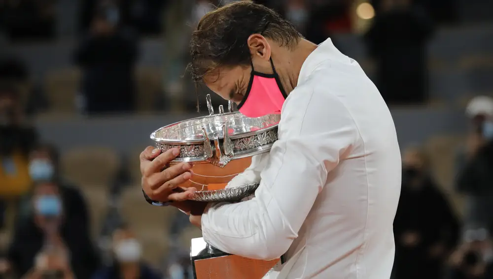 Rafael Nadal celebra su triunfo en Roland Garros en octubre de 2020