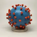 Recreación del virus con algunos de los &quot;picos&quot; con los que infecta a las células humanas