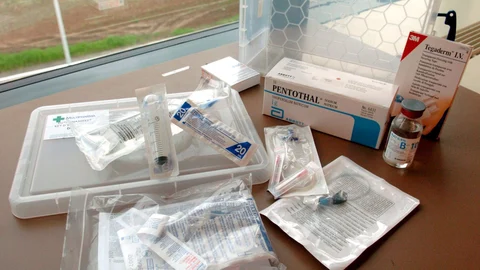 Vista del llamado "kit de eutanasia" que se comercializa en algunas farmacias de Bélgica