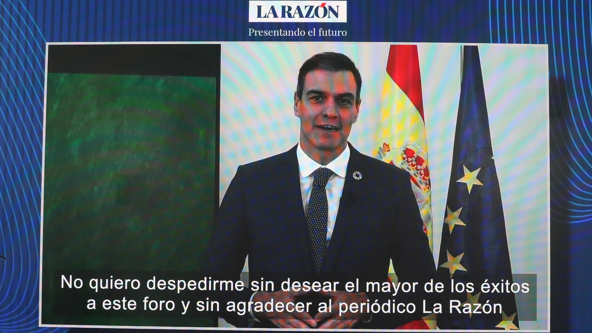 El presidente del Gobierno, Pedro Sánchez, durante su intervención en el encuentro
