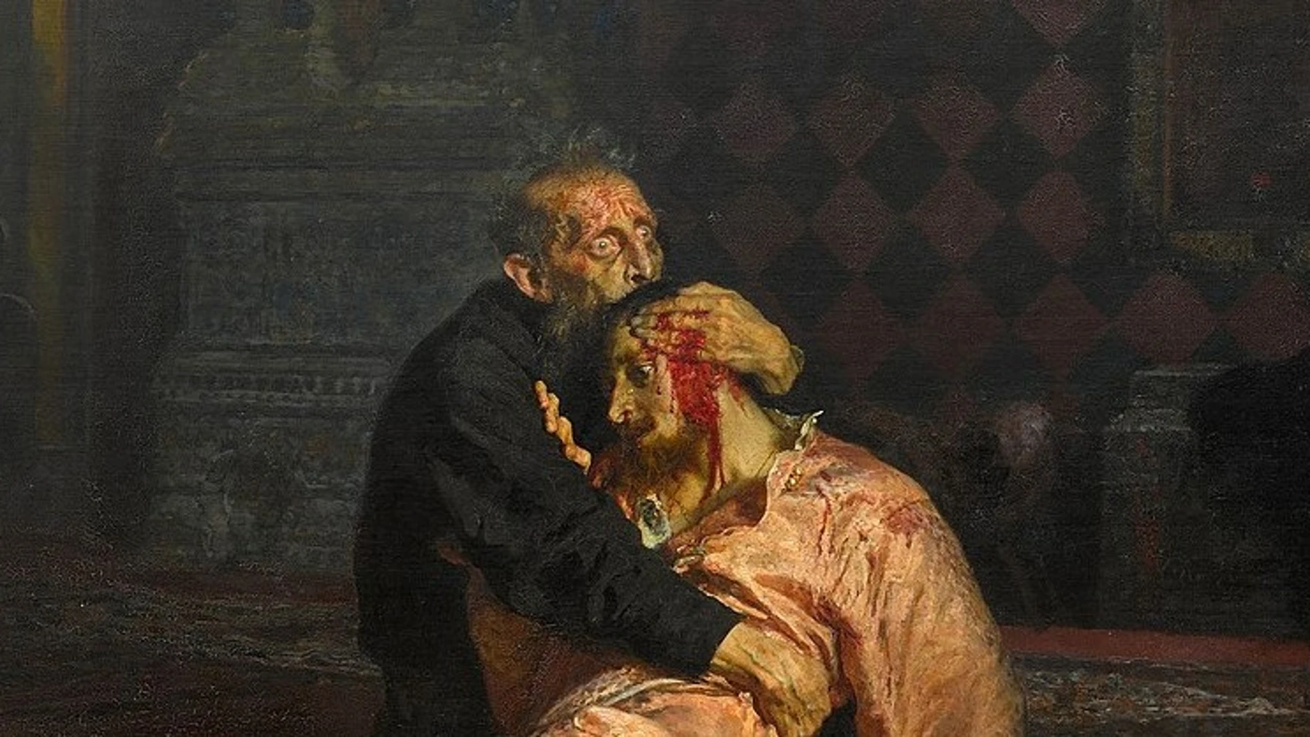 Detalle del cuadro "Iván el Terrible y su hijo".