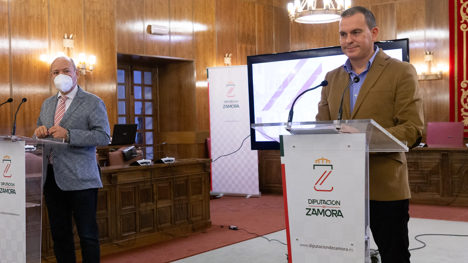 El presidente de la Diputación de Zamora, Francisco José Requejo, y el vicepresidente primero, José María Barrios