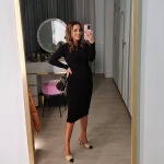 Paula Echevarría y el vestido midi negro.