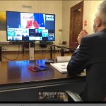Grande-Marlaska en un momento de la reunión realizada por videoconferencia