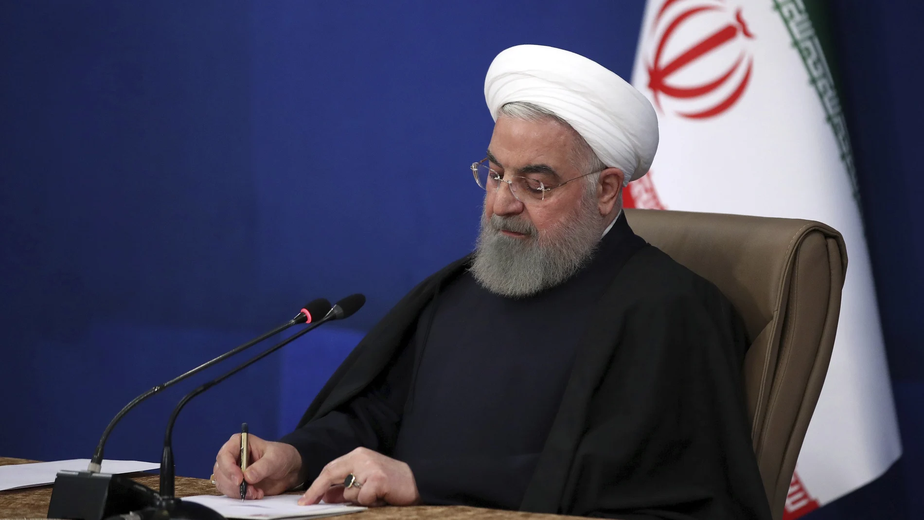 El presidente iraní, Hasán Rohani, hoy en Teherán