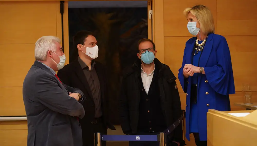 La consejera de Sanidad, Verónica Casado, antes de comparecer en la Comisión de Hacienda