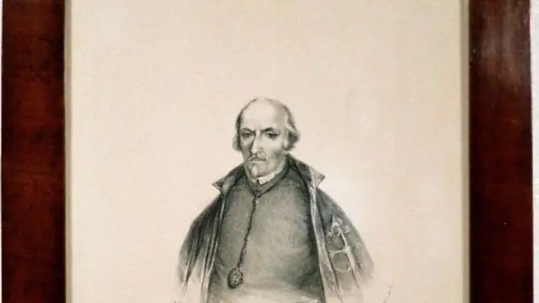 Retrato junto a un hueso de un dedo de Calderon de la Barca