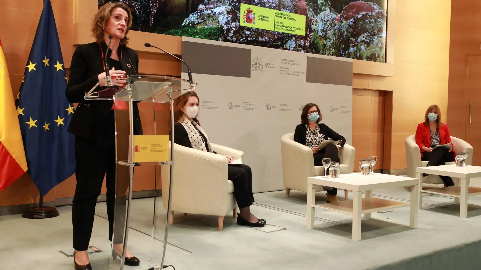 La ministra para la Transición Ecológica y el Reto Demográfico, Teresa Ribera, durante la presentación