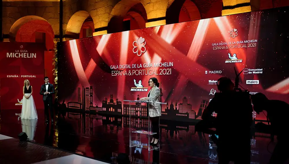 Madrid (Spain), 15/12/2020.- La presidenta de la comunidad de Madrid, Isabel Díaz Ayuso, durante la gala de los premios Michelin