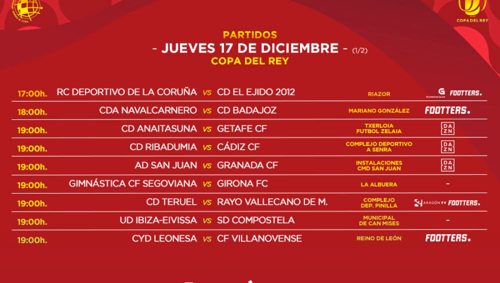 Copa Del Rey: Horarios Y Dónde Ver Los Partidos