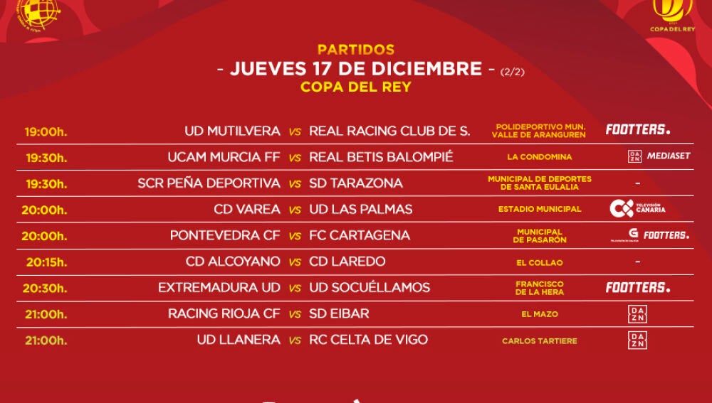 Copa Del Rey: Horarios Y Dónde Ver Los Partidos