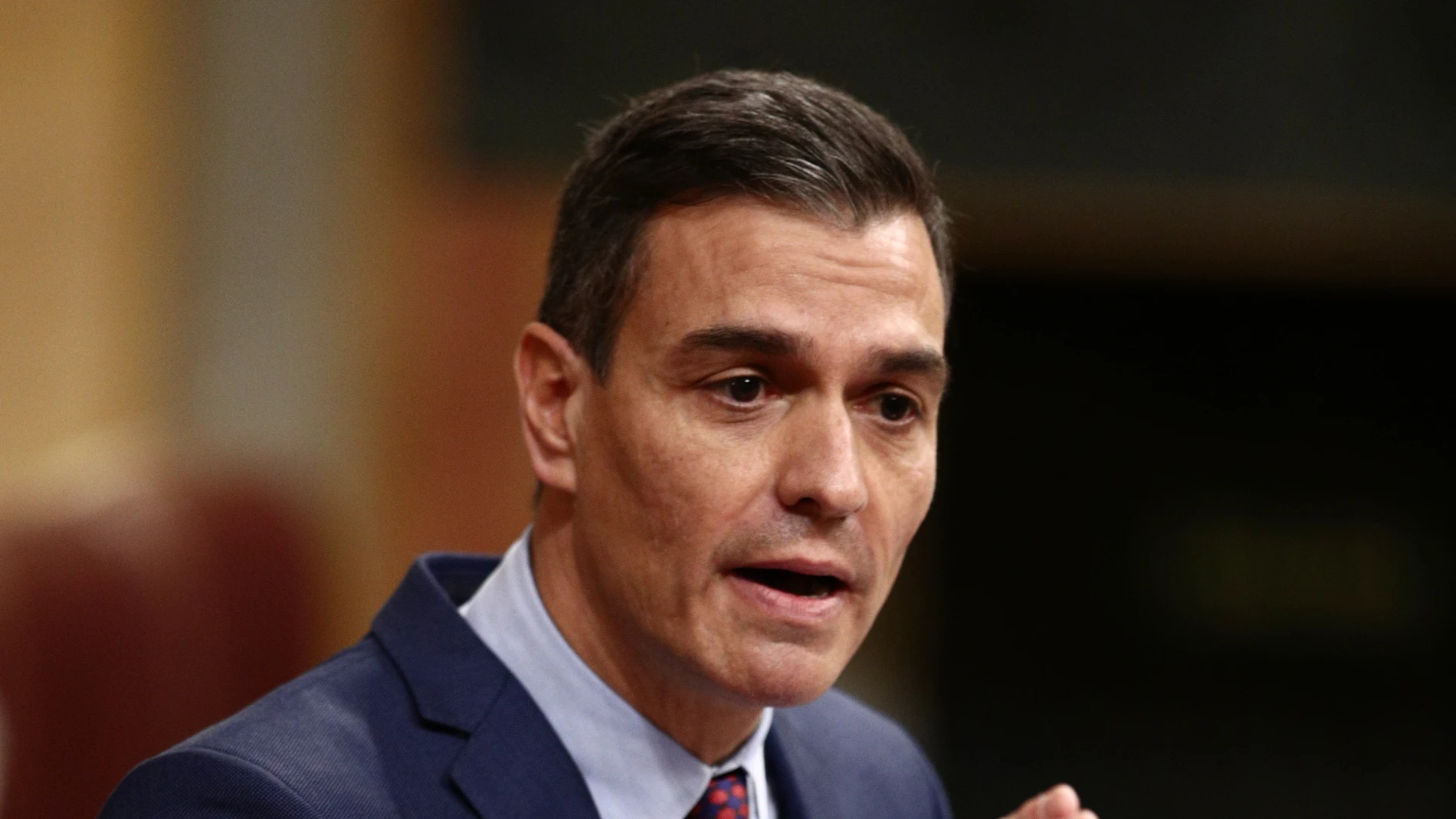 El presidente del Gobierno, Pedro Sánchez interviene durante una sesión de control al Gobierno.