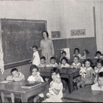 Niños en la escuela en la época de la Segunda República