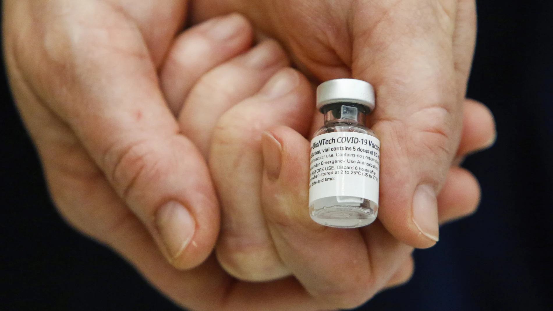 Vial de la vacuna de Pfizer