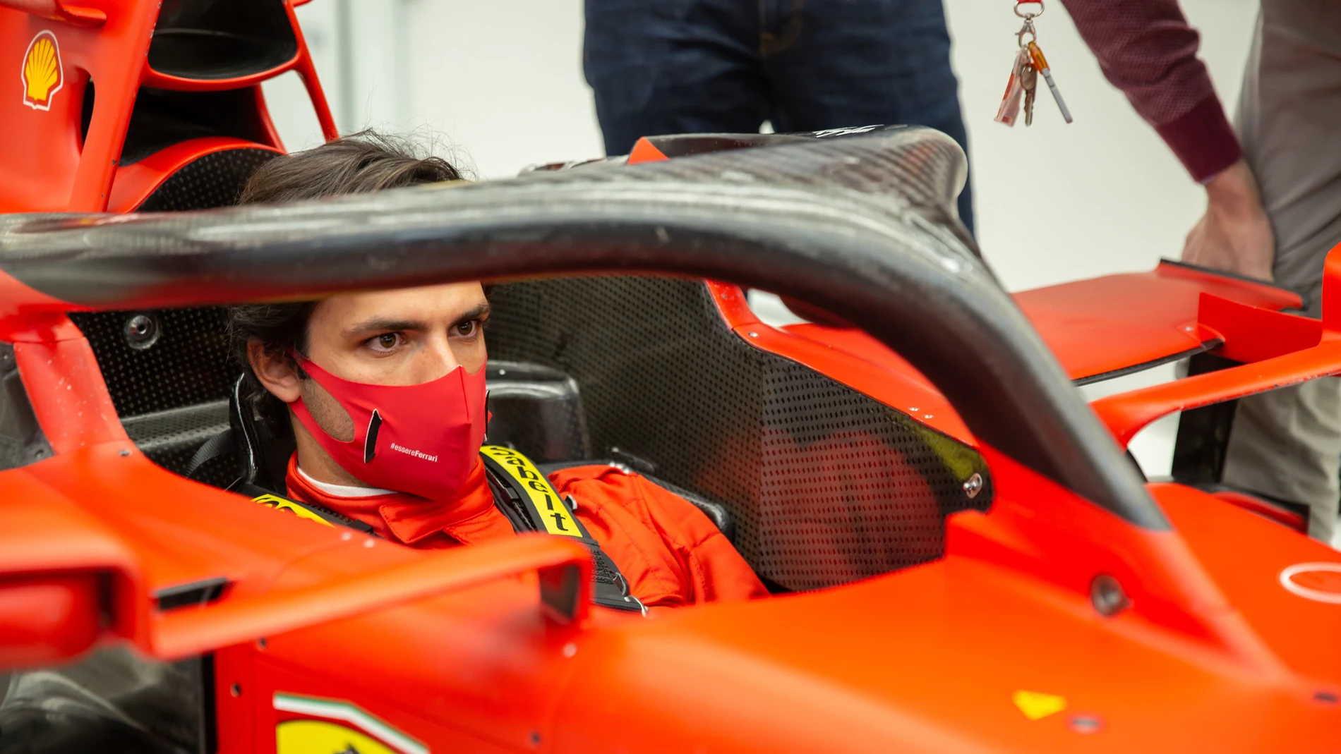 Carlos Sainz, primer dia en Ferrari