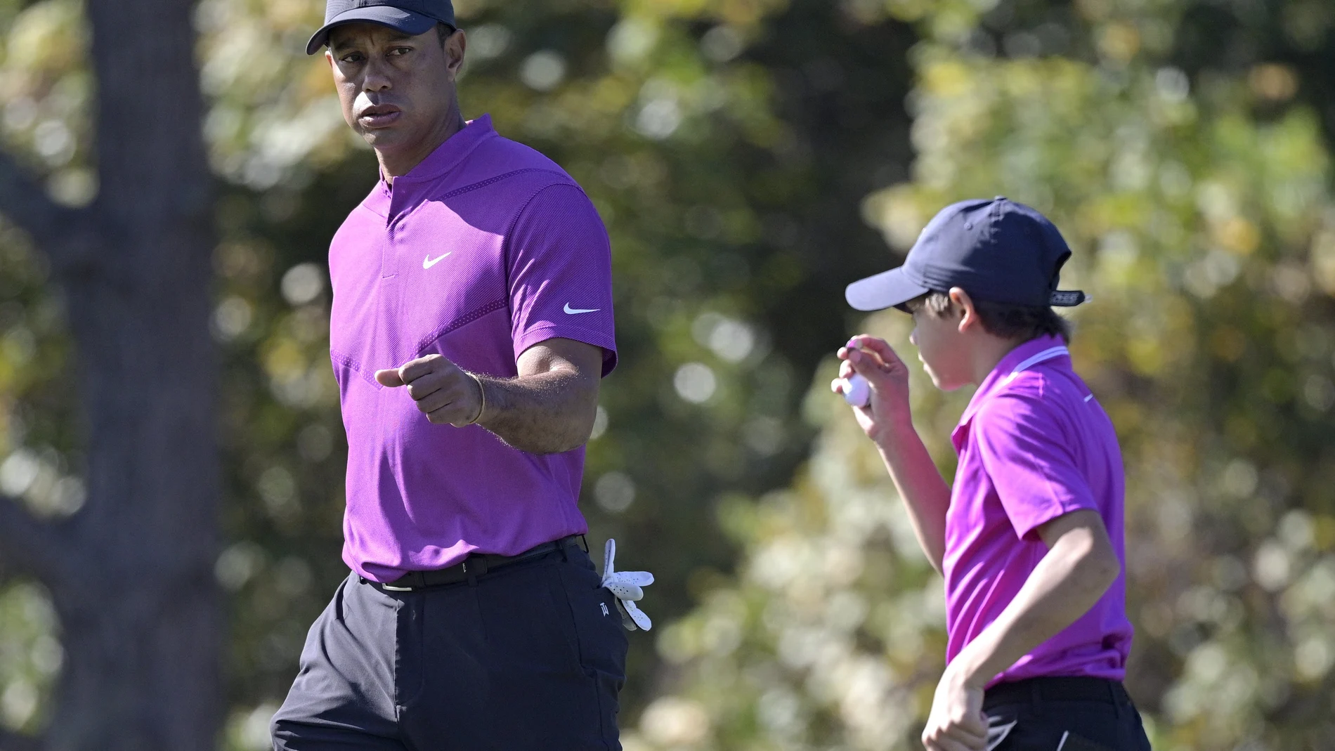 Tiger Woods y su hijo, Charlie Axel,