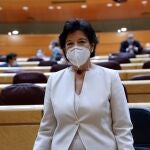 GRAF703. MADRID, 23/12/2020.- La ministra de Educación, Isabel Celaá, a su llegada este miércoles al pleno del Senado en el que será aprobada definitivamente la Lomloe o ley Celaá y se convertirá en la octava ley educativa de la democracia. EFE/Zipi