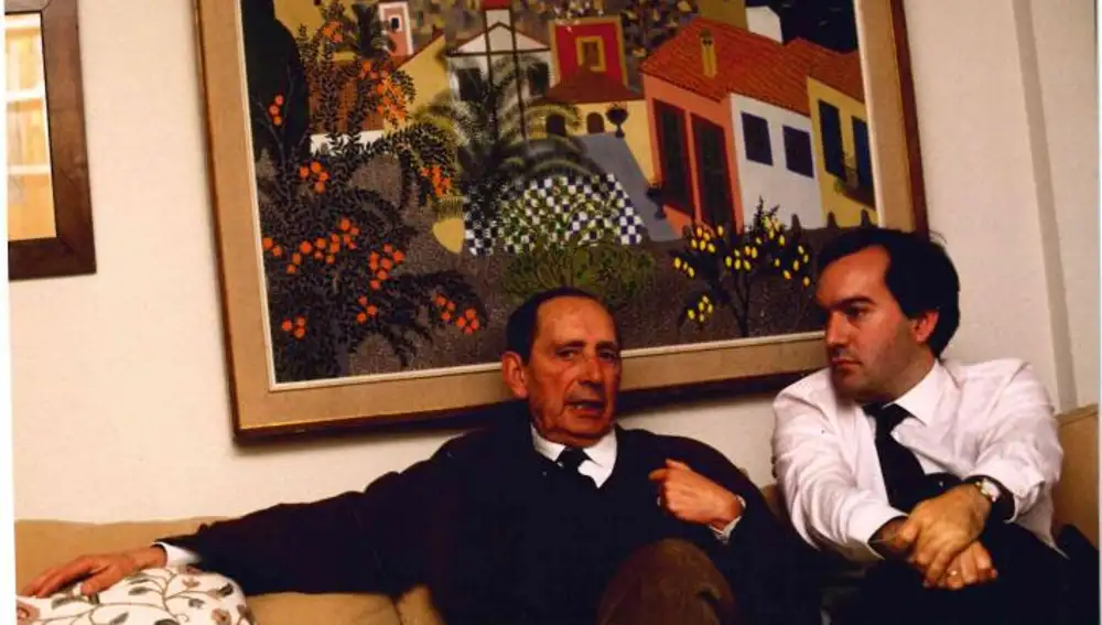 García Yebra, durante una de las entrevistas que hizo a Miguel Delibes