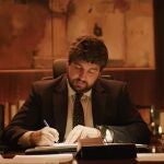 El presidente del Gobierno regional, en el vídeo en el que desea Feliz Navidad a todos los murcianos
