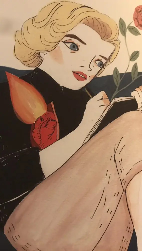 Ilustración de Marilyn Monroe de María Hesse publicada en su biografía de Lumen