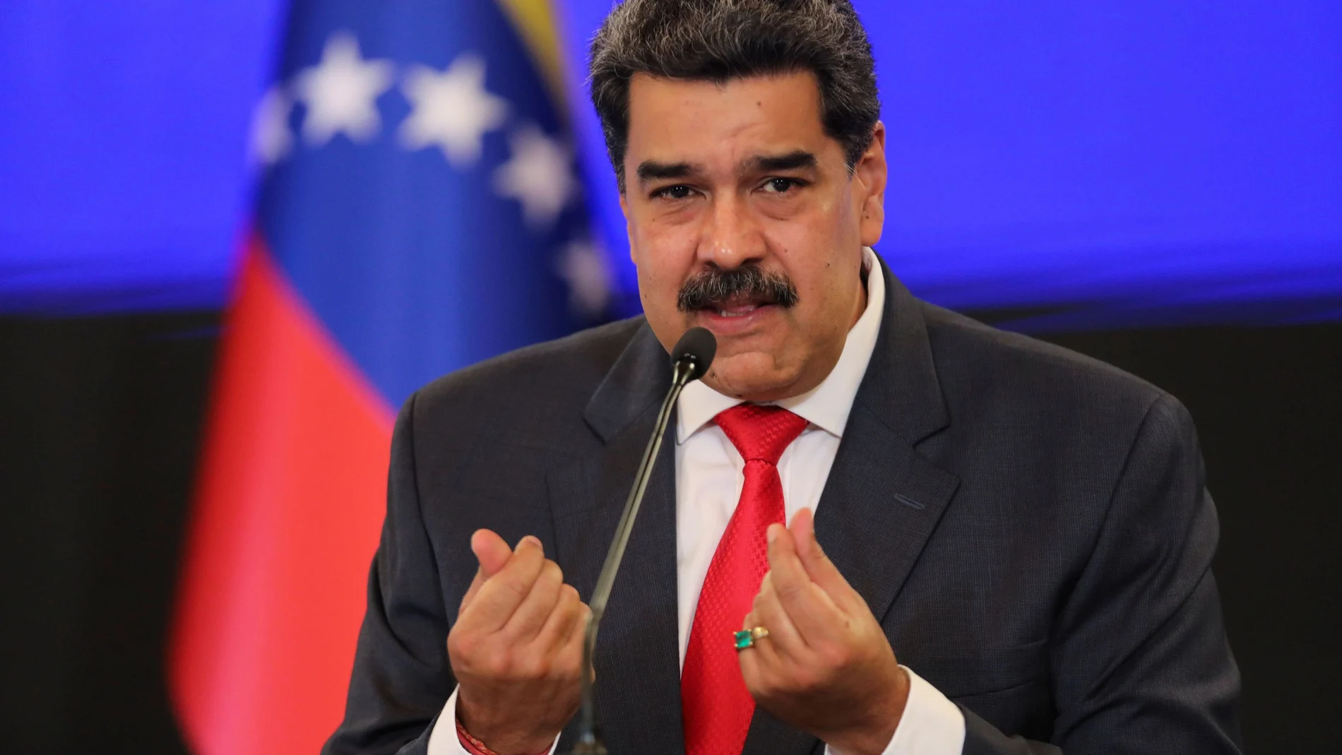 FILE PHOTO: Venezuelan President Nicolas Maduro gestures as he speaks during a press conference following the ruling Socialist Party's victory in legislative elections that were boycotted by the opposition in Caracas, Venezuela December 8, 2020. REUTERS/Manaure Quintero/File Photo