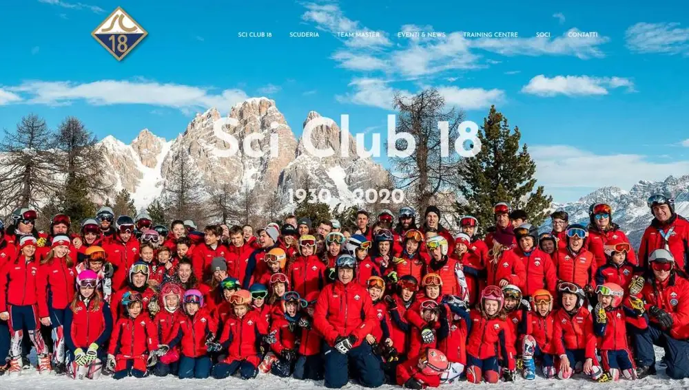 El equipo del Club Sci 18 de Cortina d'Ampezzo
