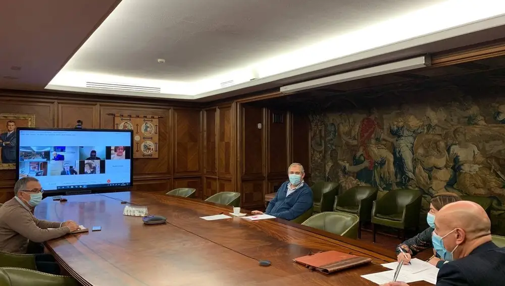 El alcalde de León, José Antonio Diez, preside la Junta de Gobierno Local del Ayuntamiento de León de este miércoles.AYUNT. DE LEÓN.30/12/2020