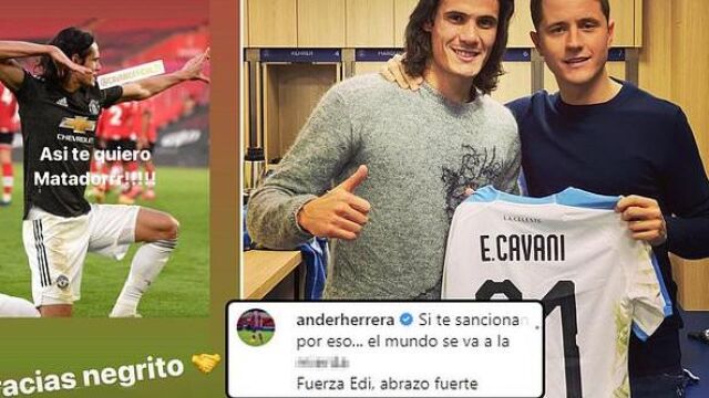 Edinson Cavani y Ander Herrera
