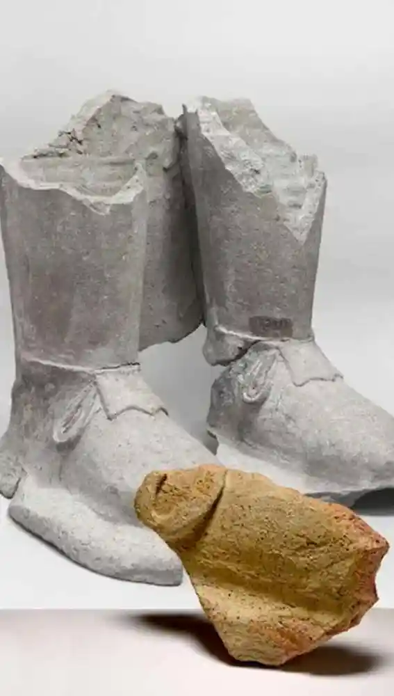 Fragmento de los zapatos de una de las figurillas de terracota