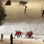 Una imagen del angustioso rescate a la esquiadora en Nueva York