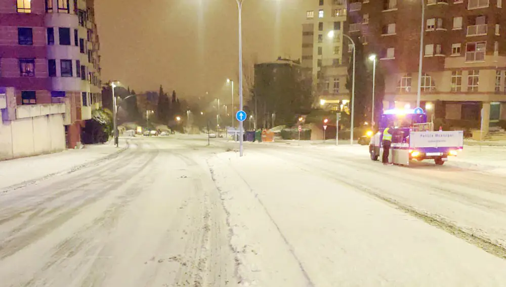 Bloques de hielo en el barrio de Parquesol de Valladolid