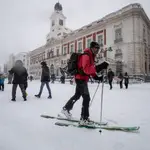 Nevada histórica en el centro de Madrid por la borrasca Filomena