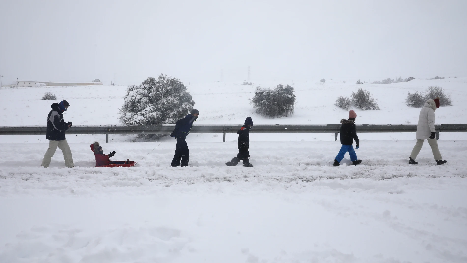 Imagen de San Sebastián de los Reyes (Madrid) durante el temporal de nieve Filomena