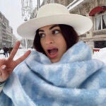 Marta Lozano en la gran nevada de Madrid.