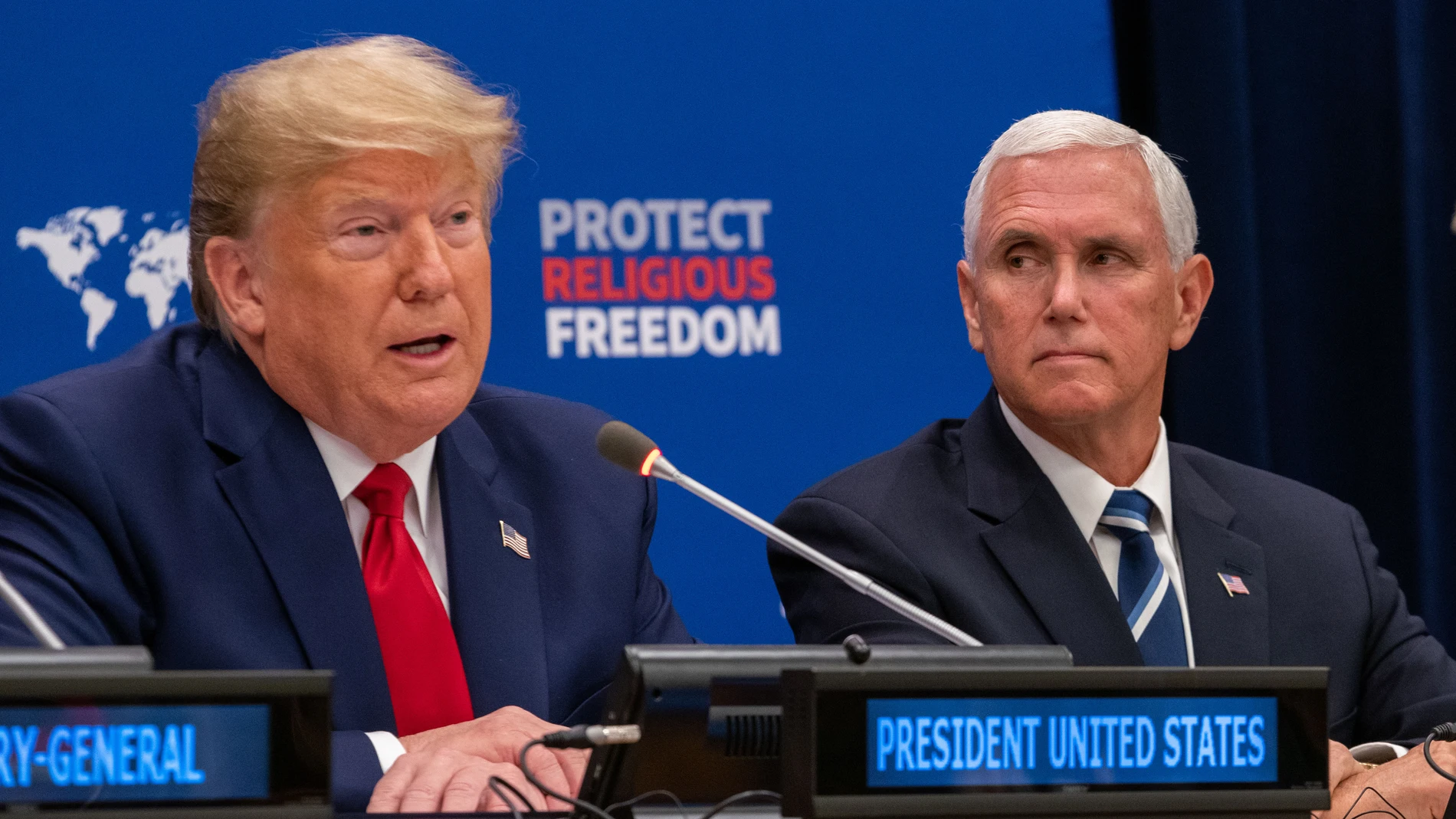 Donald Trump y su vicepresidente, Mike Pence, en una imagen de septiembre de 2019