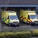 Ambulancias preparadas en el Departamento de Emergencias de Dublín