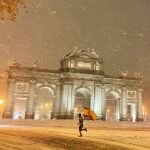 Ignacio Trillo, el pasado viernes ante la madrileña Puerta de Alcalá